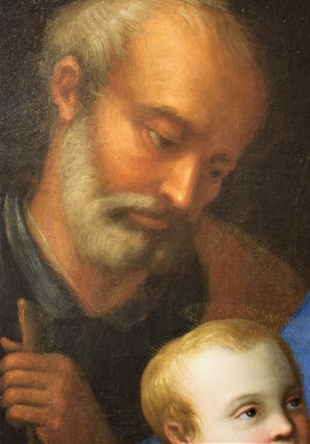 Antiquités - Holy Family with Saint Anna - workshop of G.B.Salvi Sassoferrato (1609-1685) 